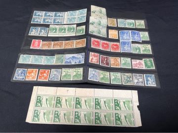 ◎日本切手　透かしあり・なし プレミアバラ切手 シート　愛国切手/産業図案/弥勒菩薩/占領地切手/姫路城など　sy43