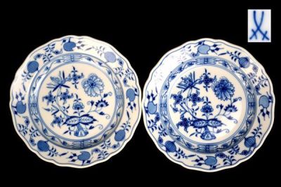 10■Meissen・マイセン■ブルーオニオン■皿・プレート■約18㎝■2客■