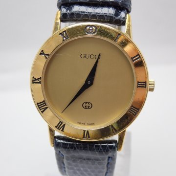 1円開始◆稼働◆ グッチ 3000J ゴールド クオーツ レディース 腕時計 AE96006