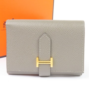 206084★1円スタート★HERMES エルメス 新品同様美品 ベアンコンビネ 23年製 G金具 ミニ財布 コンパクトウォレット 三つ折り財布 B刻印