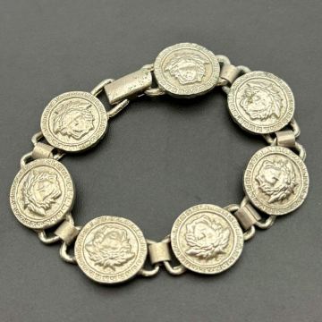 【希少・良品】Gianni Versace ジャンニ ヴェルサーチ ブレスレット バングル シルバー メデューサ グレカ コスチュームジュエリー