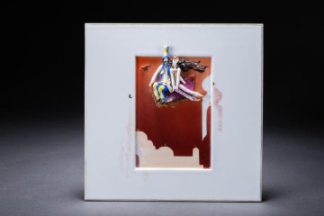 【華】某収集家放出品 時代物 西洋陶器 Meissen・マイセン アラジン陶板 希少 古美術 骨董品A25090047-PPV