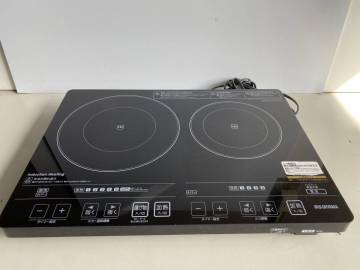 ③tt721◆IRIS OHYAMA アイリスオーヤマ◆2口 IHクッキングヒーター EIH1470V-B 1400W 卓上IH ブラック 家電製品 動作品