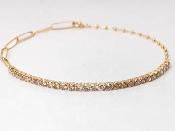 【9364D】K18 天然ダイヤモンド 1.20ct/2.0g ブレスレット