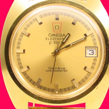 ■♪価格高騰! 資産価値! 稼働 電池新品 メンズ ビンテージ 高級超レア！ オメガ ジュネーブ エレクトロニック f300Hz デート 音叉