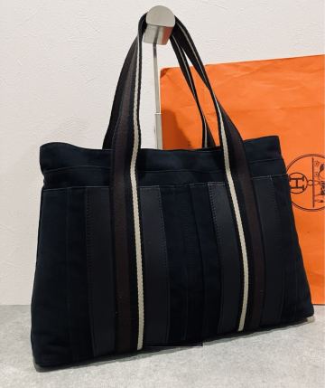 HERMES ● 極美品 トロカホリゾンタル MM トートバッグ 黒 ハンドバッグ エルメス バッグ ブラック バック