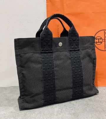 HERMES ● 新品同様 エルメス PM トートバッグ グレー エールライン バッグ トート バック