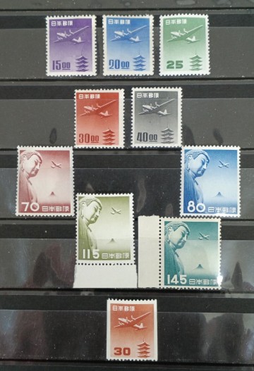 ●★　日本切手　 航空切手　【NH美品】 五重塔航空（銭位＋円位）・大仏航空・コイル切手　★●