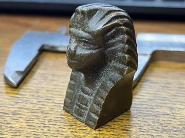 1800年代後半 ファラオ スフィンクス 真鍮製 オーナメント 文鎮 ボンネットマスコット 玄関 ブラス アンティーク ビンテージ ピラミッド