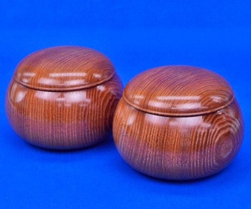 囲碁 木製碁笥 らいでん 特大 ※蛤碁石36号まで収納可能【囲碁将棋専門店の将碁屋】