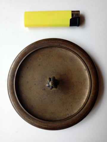 鉄瓶蓋１　金龍堂　口径約１２.８cm　立ち上がり部品径約１１.７cm　茶道具 鉄瓶蓋のみ 鉄瓶の蓋 銅蓋真鍮製 フタ 鉄瓶蓋