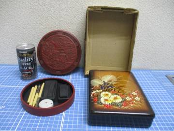 書道道具まとめて(ケース・硯すずり・墨・小筆など)　検　 文房具 筆記用具 筆　美術品 書