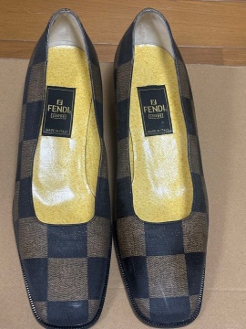 FENDI チェック柄パンプス 中ヒール