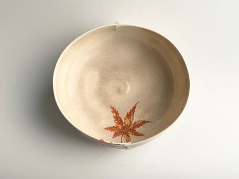 陶芸家　伊東陶山　菓子器　紅葉　もみじ　菓子鉢　茶道具　器