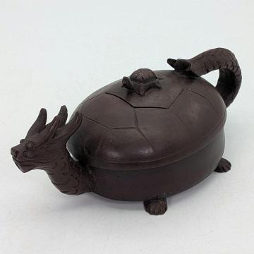 【水漏れあり】 急須 紫砂壺 贔屓 龍亀 朱泥 煎茶器 煎茶道具 中国茶器 香炉