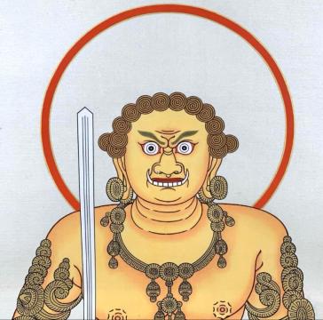 金色不動明王像　黄不動　仏画 模写 紙本 絹本　曼殊院　三井　円満院　門跡