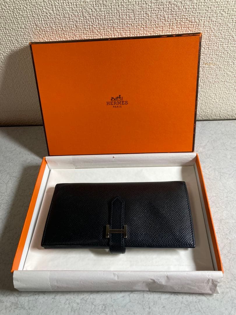 HERMES ブラック 長財布 箱付き