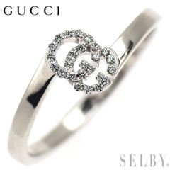 グッチ K18WG ダイヤモンド リング GGランニング 15号