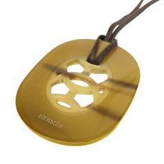 HERMES(エルメス) ネックレス美品  リフト イエロー&times;ベージュ&times;ダークブラウン