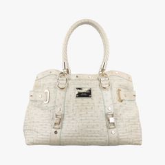 ヴェルサーチェ(ヴェルサーチ)VERSACEスナップアウトトート ホワイト ダチョウ革 