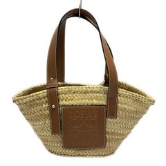 LOEWE(ロエベ) トートバッグ バスケット ベージュ×ブラウン レザー